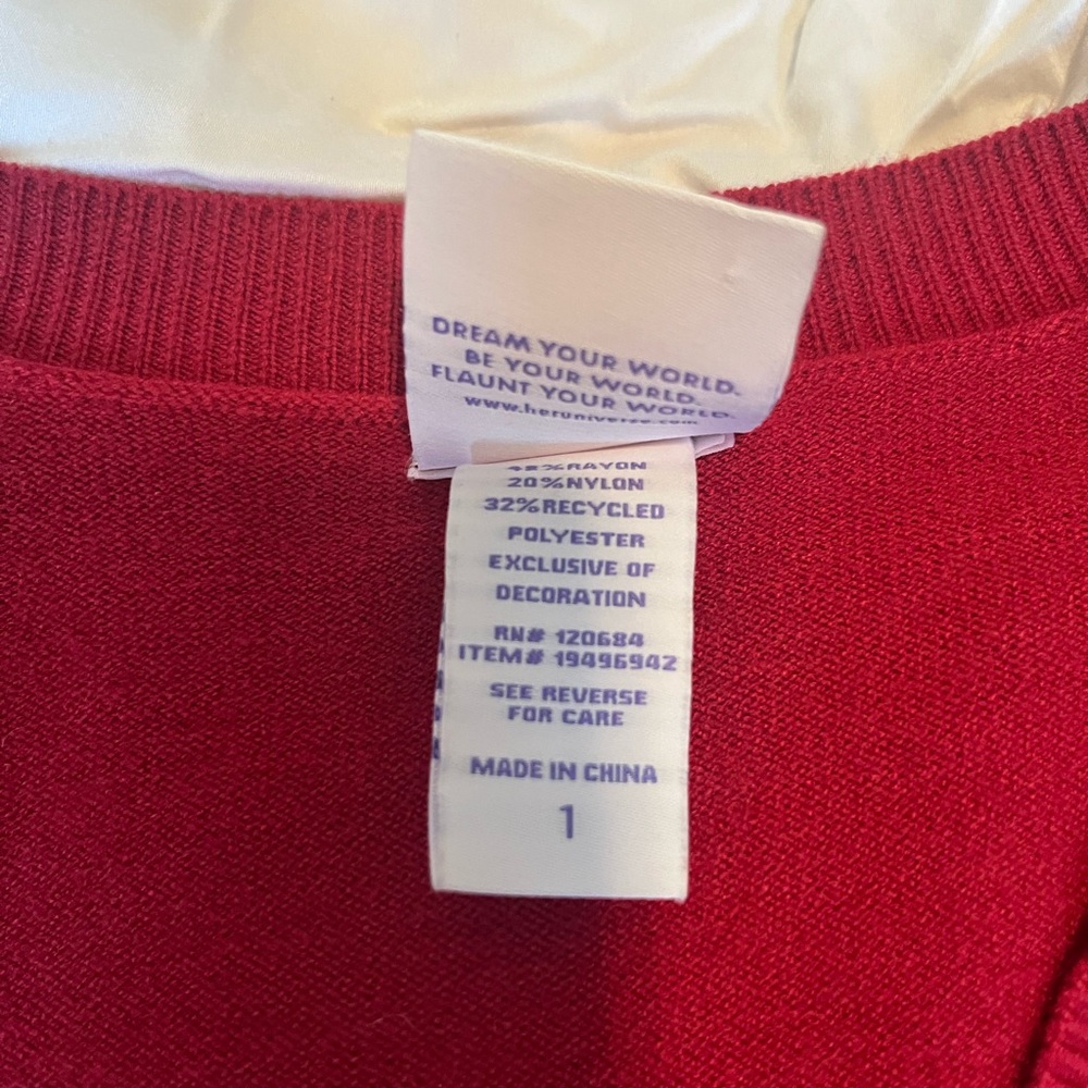 Red Button-Up Mickey Sweater - Picture 2 of 2